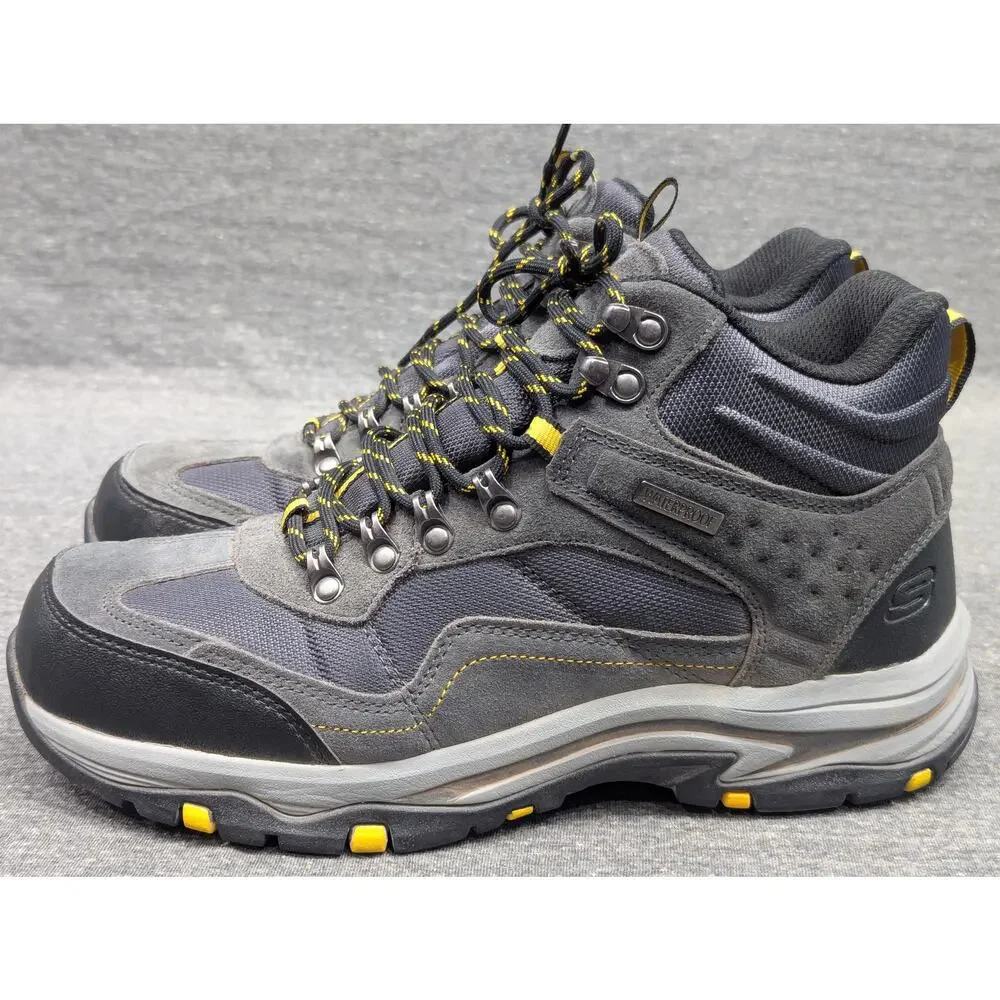 SKECHERS Mens Shoes - Gray/Yellow, Trego Pacifico, Waterproof, Hiking Boots, 8.5 - Picture 3 of 8